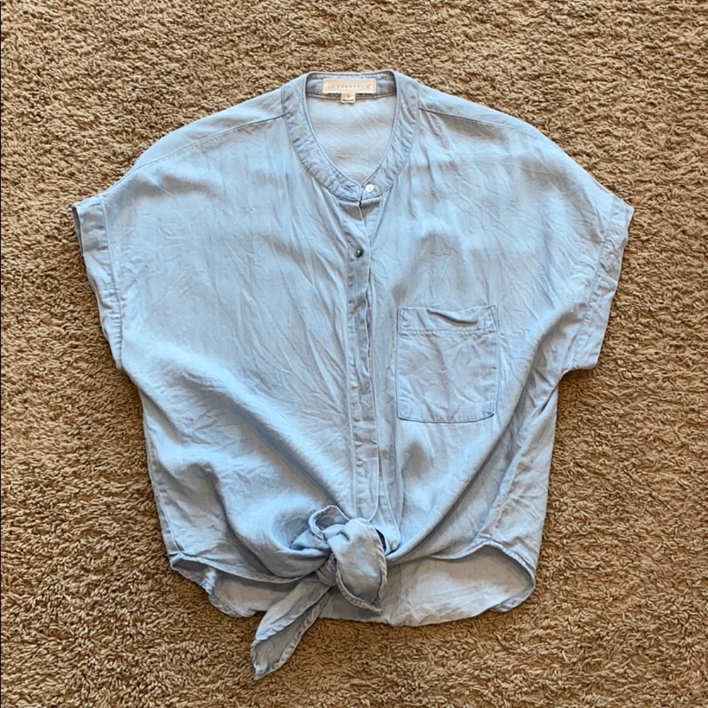 Tie Front Jean Shirt Button Down Front